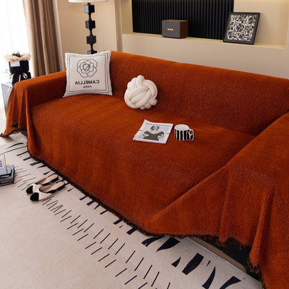 Solid Color Chenille Sofa Cover Blanket Furniture Covers for Sofas and Loveseats