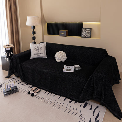 Solid Color Chenille Sofa Cover Blanket Furniture Covers for Sofas and Loveseats