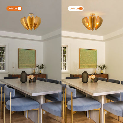 Elvira Farmhouse Gold Hexagonal Ceiling Light