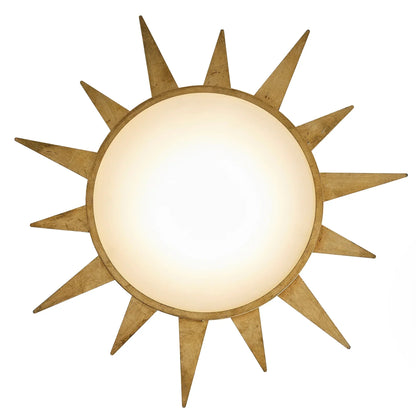 25 Inch Dana Vintage Golden Sunburst Flush Mount LED Light
