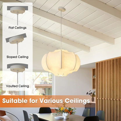24 Inch Bevis 3-Light White Wabi-sabi Island Pendant Light