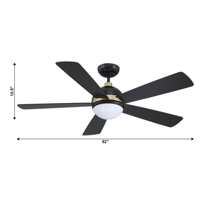 52" Indutrial 5 Blades Ceiling Fan with LED Lighting