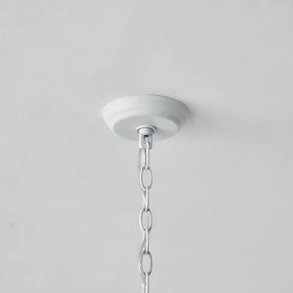 20 Inch Borg 5-Light White Wooden Chandelier