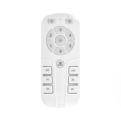 20 Inch White Farmhouse Handmade Wooden Beads Flush Mount Ceiling Fan with APP Remote Control and Lighting