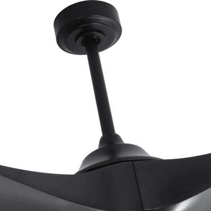 100 Inch Simon Black IP44 Outdoor Downrod Mount Ceiling Fan with Remote Control