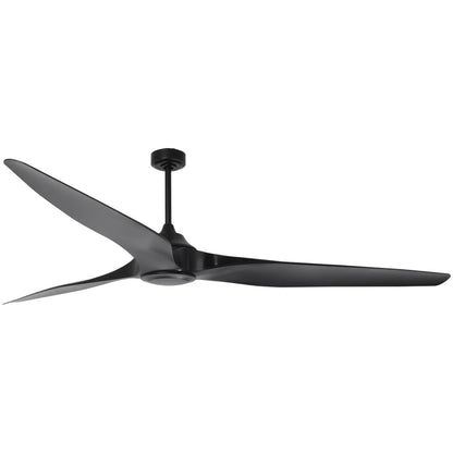 100 Inch Simon Black IP44 Outdoor Downrod Mount Ceiling Fan with Remote Control