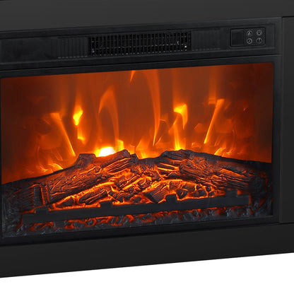 Modern 66" LED TV Stand with 23" Insert Electric Fireplace for Living Room