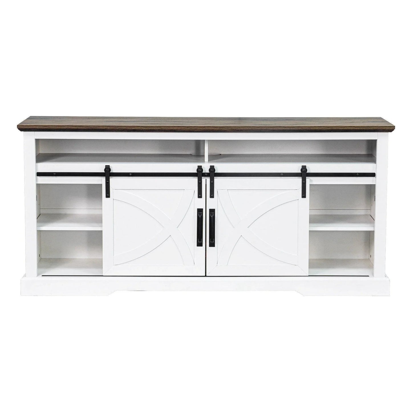68" Farmhouse TV Stand with 23" Insert Opening Electric Fireplace