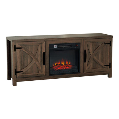 Modern White Electric Fireplace TV Stand For 58 Inch TV Storage Cabinet For Living Room