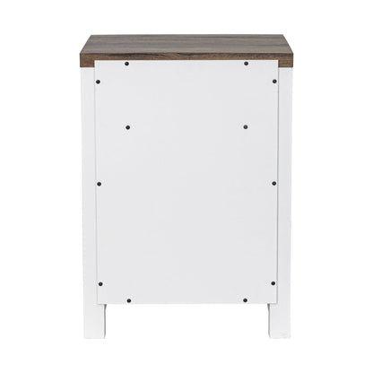 18" Solid Wood Farmhouse Nightstand for Bedroom in Brown or Grey or White