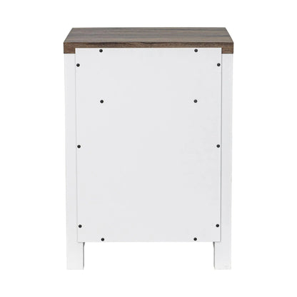 18" Solid Wood Farmhouse Nightstand for Bedroom in Brown or Grey or White