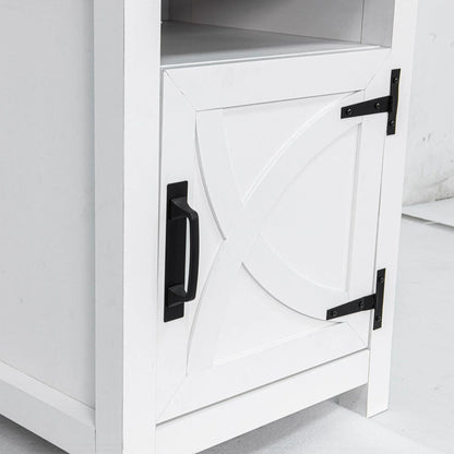 18" Solid Wood Farmhouse Nightstand for Bedroom in Brown or Grey or White