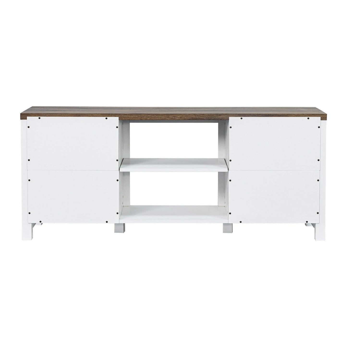 Farmhouse TV Stand for 58 Inch TV Storage Cabinet for Living Room