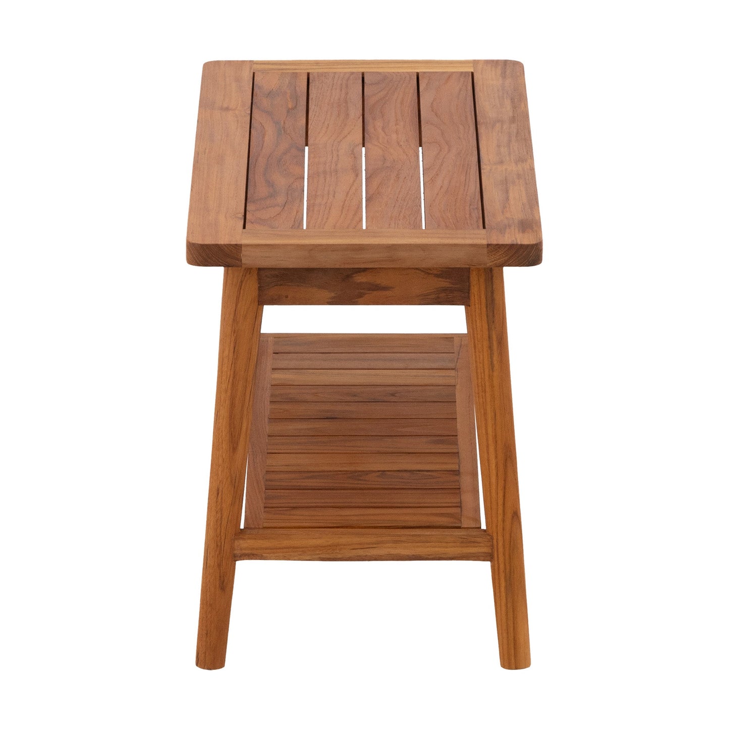 Oiled Teak Shower and Bath Decor Bench with Shelf - 30"