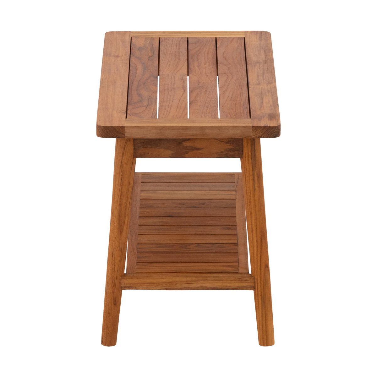 Oiled Teak Shower and Bath Decor Bench with Shelf - 30"