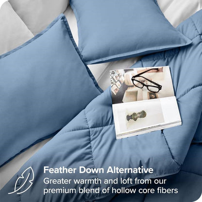 Full/Double Size All Season Super Soft Down Alternative Comforter Set Blue
