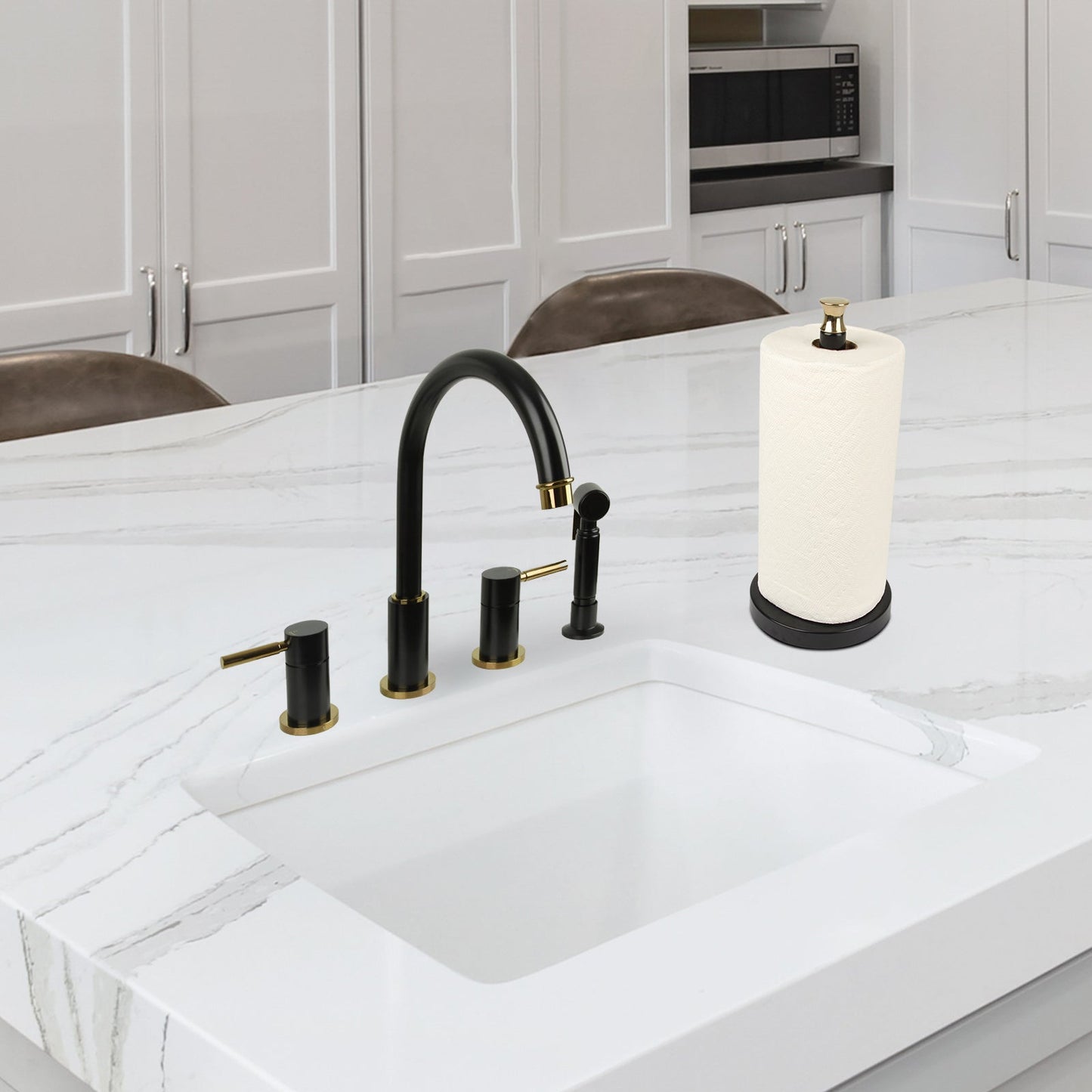 Copper Paper Towel Holder Roll Dispenser Stand for Kitchen Countertop & Dining Room Table