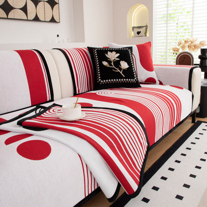 Modern Geometric Sofa Cover - Thick Woven, Pet Friendly, Stylish Couch Protector
