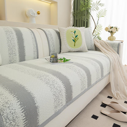 Striped Non-Slip Cooling Couch Cover, Summer Couch Pads for Seat Back Armrest