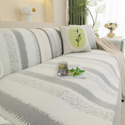 Striped Non-Slip Cooling Couch Cover, Summer Couch Pads for Seat Back Armrest