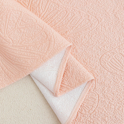 Cooling Embossed Botanical Couch Cover, Soft Ice Silk Furniture Protector for Sofa