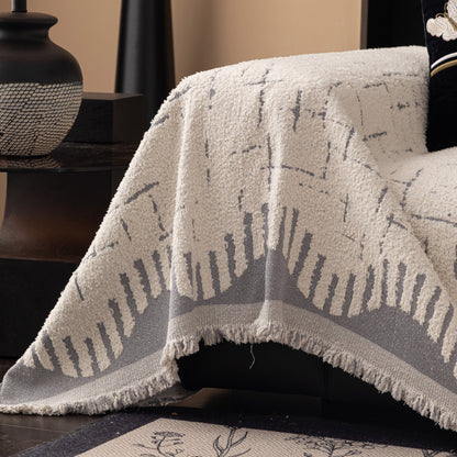 Chenille Sofa Cover Throw Blanket Woven Textured Decorative Furniture Slipcover