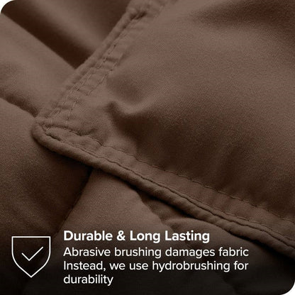 Full size 3-Piece Down Alternative Microfiber Comforter Set in Chocolate Brown