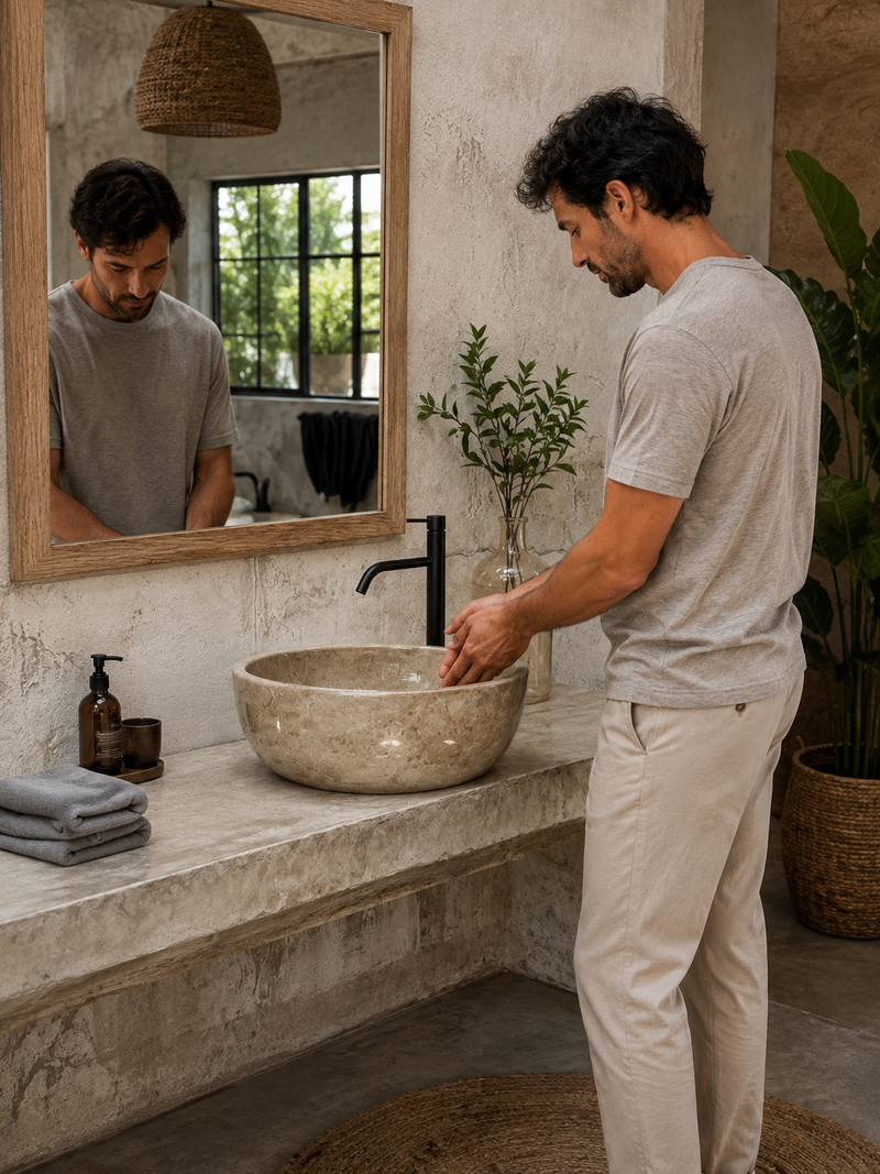 Beige Marble Sink