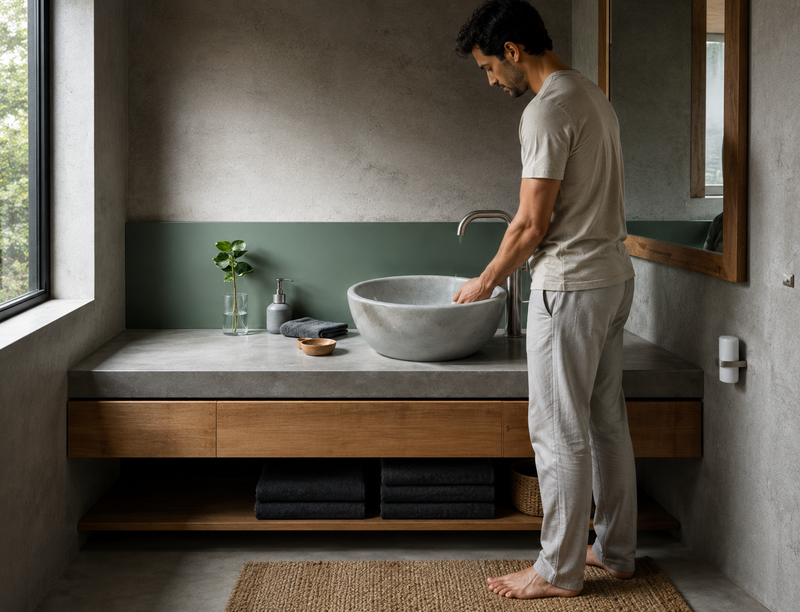 Beige Marble Sink