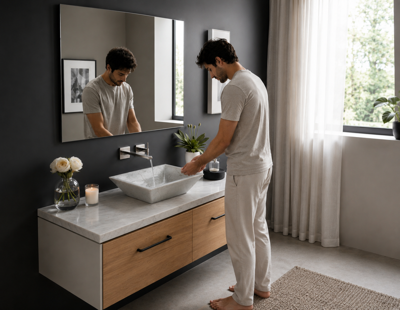 Beige Marble Sink