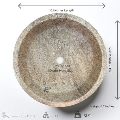 Dark Travertine Sink