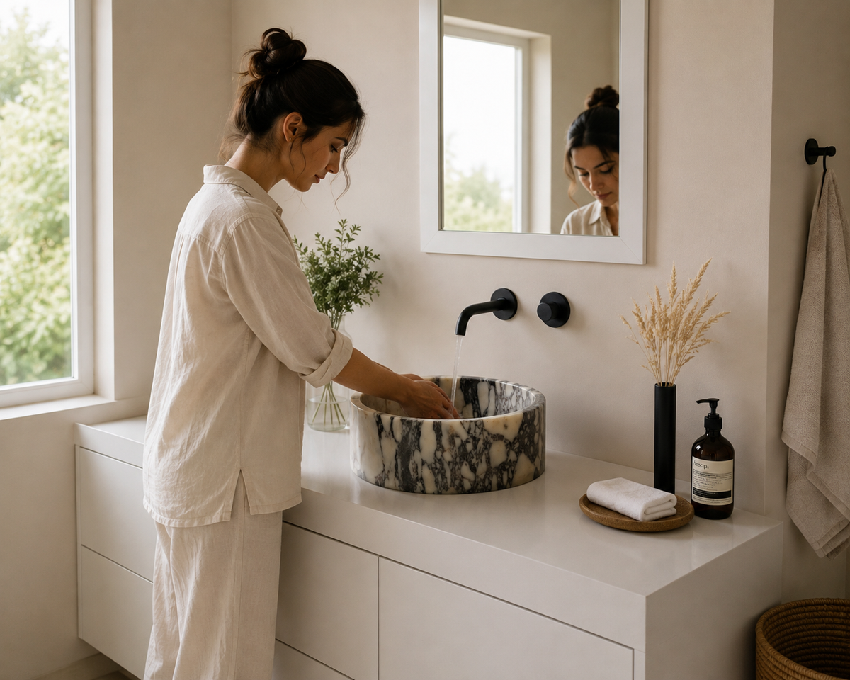 Calacatta Viola Marble Sink