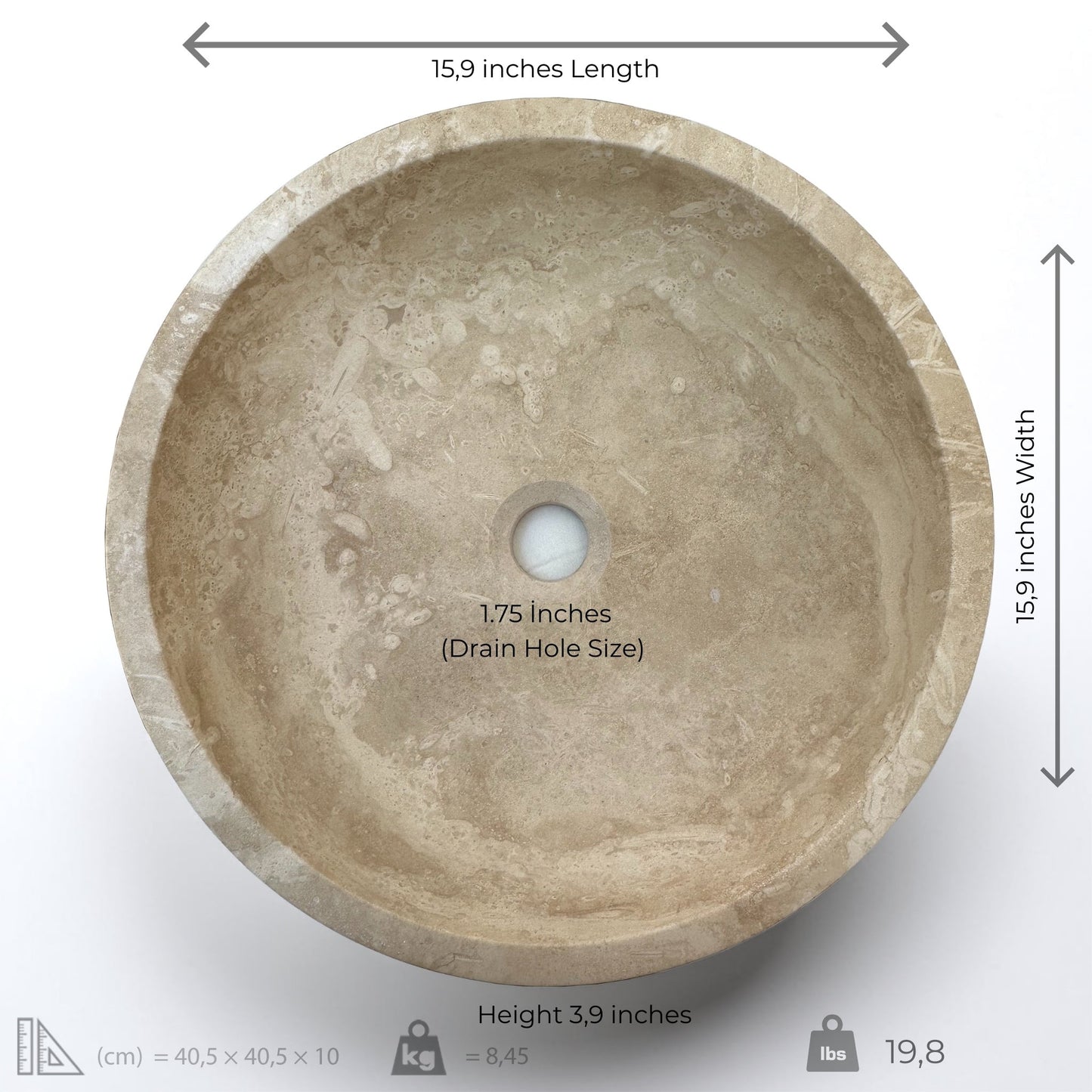 Light Travertine Sink