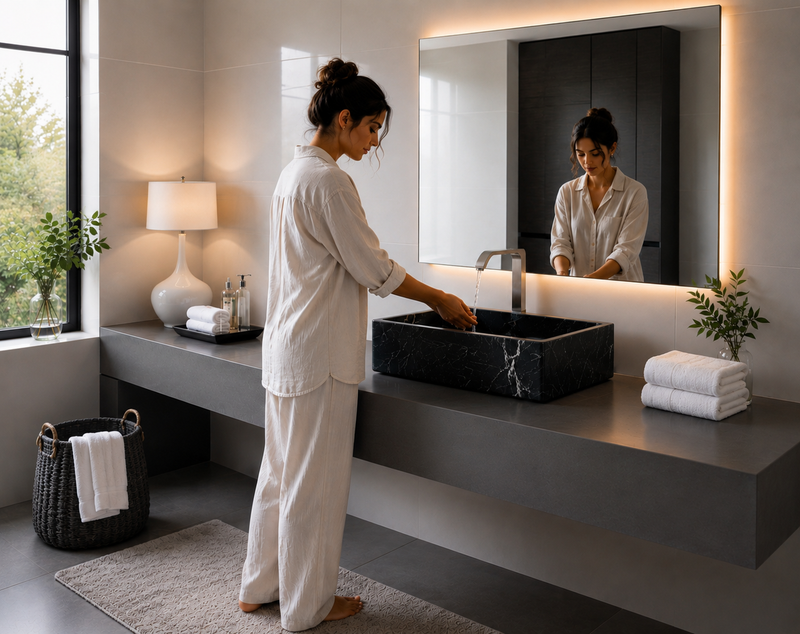 Toros Black Marble Sink
