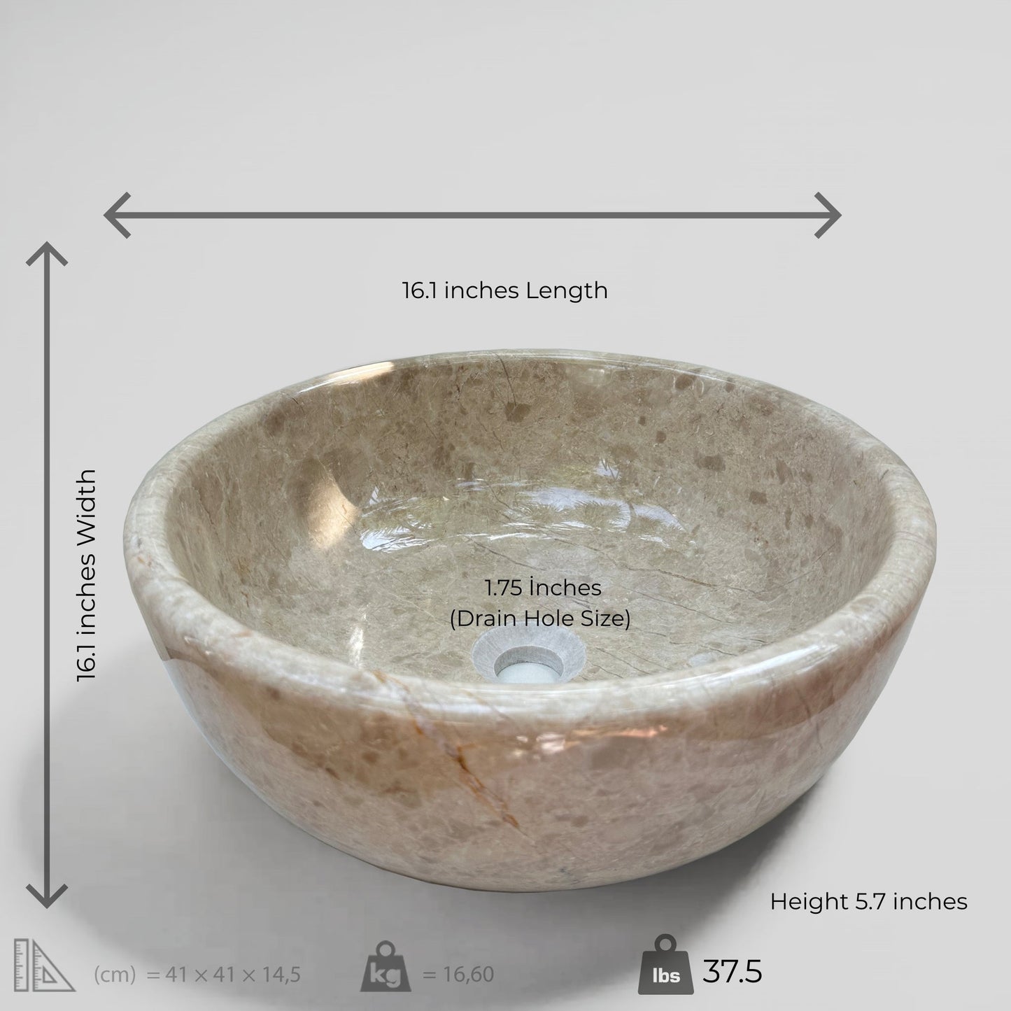 Beige Marble Sink