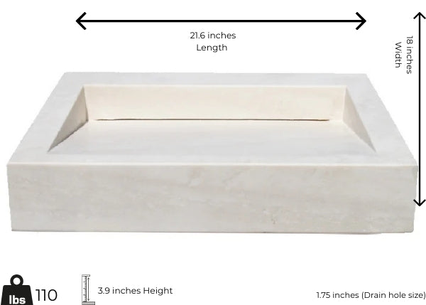 Light Travertine Marble Sink