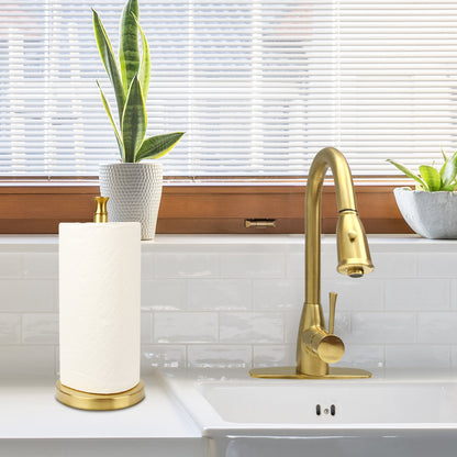 Copper Paper Towel Holder Roll Dispenser Stand for Kitchen Countertop & Dining Room Table