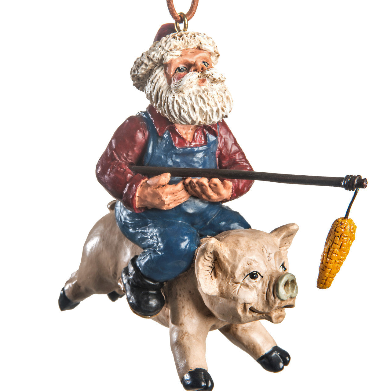 Santa With Pig Ornament | Bert Anderson Collection