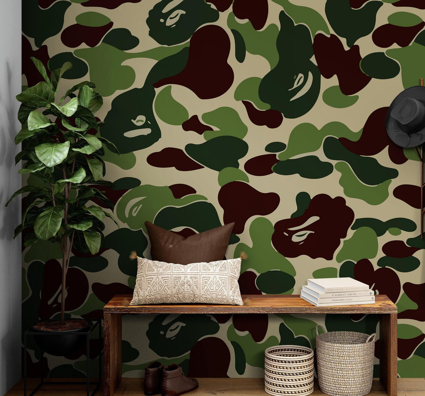 Bape Camo Wallpaper Mural. Grey Camo Streetwear Hype Beast Aesthetics. #6901
