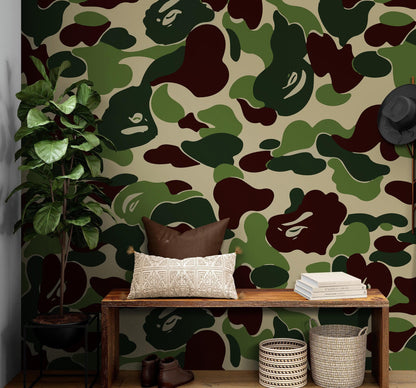 Bape Camo Wallpaper Mural. Grey Camo Streetwear Hype Beast Aesthetics. #6901