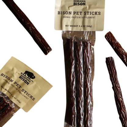 All Natural Bison Pet Sticks | 2.4 oz | Nebraska Bison
