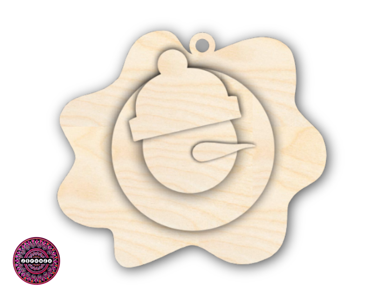 Unfinished Wood Melting Snowman with Beanie 5pc. Set | JGrondz | DIY Craft Cutout | 4" | 1/4" Thick