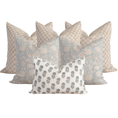 Seabrook Bedroom Pillow Combination | Set of Six Pillow Covers