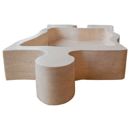 Natural Stone Beige Travertine Puzzle Vessel Sink 16x27.5 Inch