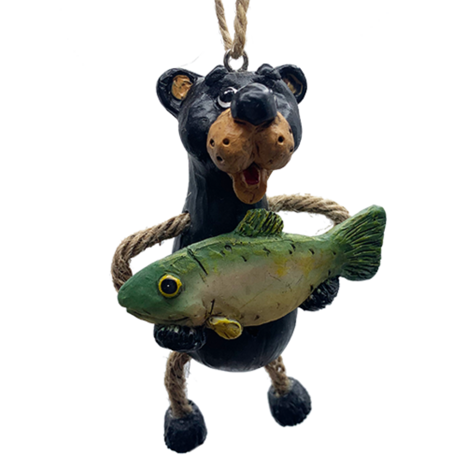 Bear With Fish Ornament | Bert Anderson Collection