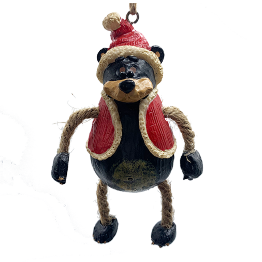 Bear With Santa Coat and Hat Ornament | Bert Anderson Collection