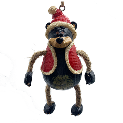 Bear With Santa Coat and Hat Ornament | Bert Anderson Collection