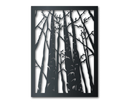 Birch Trees Metal Wall Art | Indoor Outdoor | Up to 46" | Over 20 Color Options