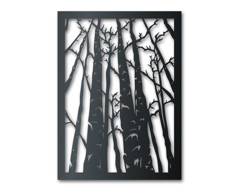 Birch Trees Metal Wall Art | Indoor Outdoor | Up to 46" | Over 20 Color Options