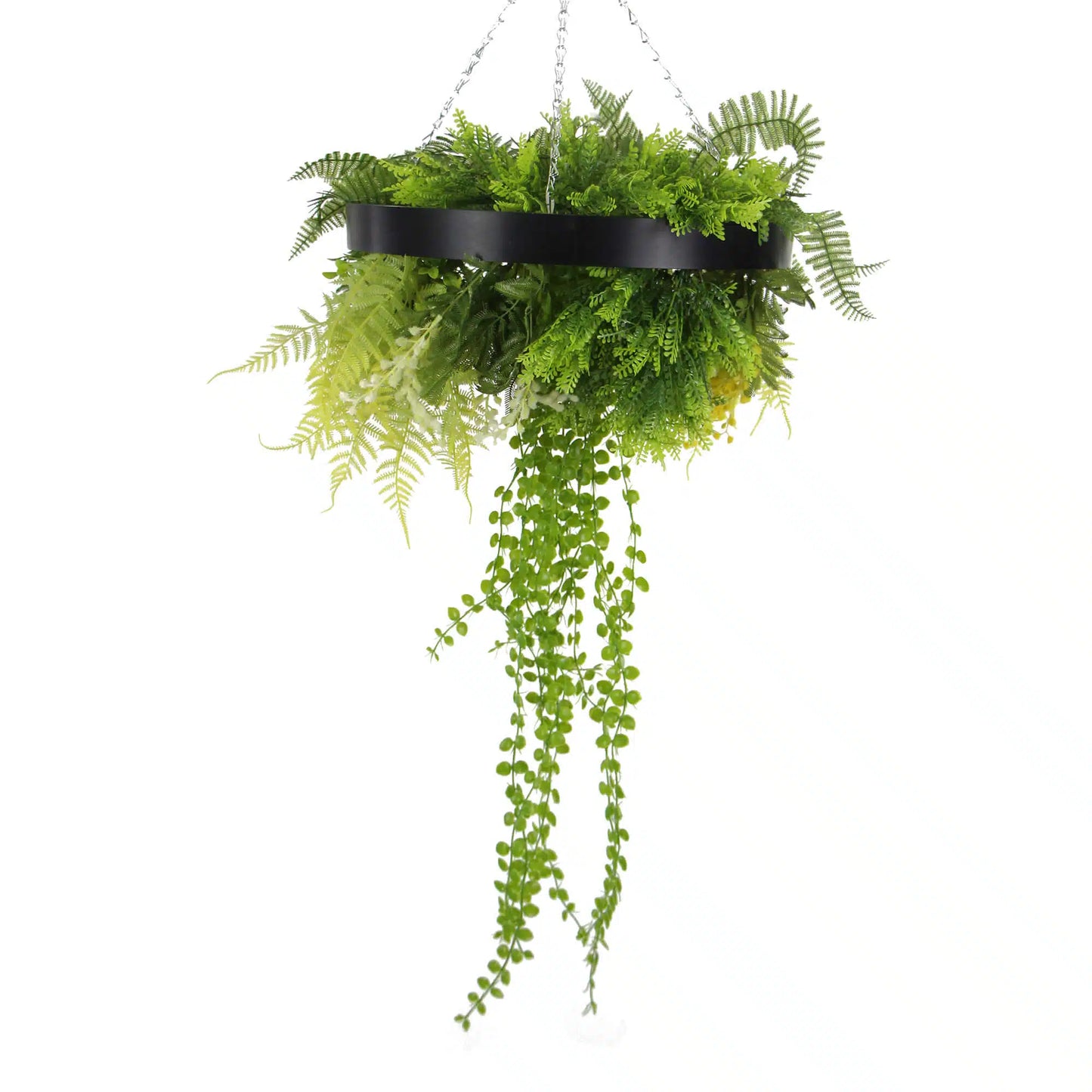 Draping Plant Artificial Roof Hanging Disc 15in long – Black Frame – UV Resistant